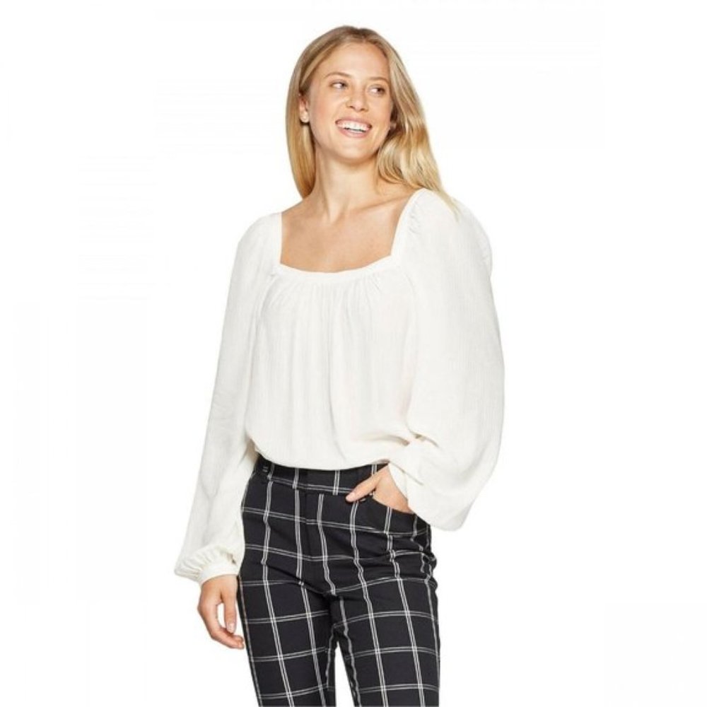 A New Day Square Neck Top - White
